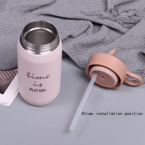 Custom thermos water bottle stainless steel 304 cute students cup vacuum flask