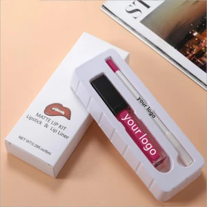 Custom Wholesale Lipgloss Lip liner Set Lip gloss Private Label Matte Liquid Lipstick