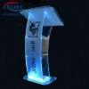 Customized Cheap Portable Transparent Acrylic Lectern Podium Plexiglass Lucite Furniture Church Pulpit with Modern Logo