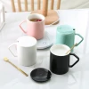 customized logo Promotional gifts fit tea milk or coffee classic premium drinkware 330ml ceramic mug 11 oz with lid spoon