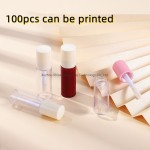Cylindrical Transparent Lip Gloss Tube 10ml Short Lip Oil Dyeing Lip Liquid Empty Bottle Lip Glaze Empty Tube Large Brush Head 100PCS Can Be Printed
