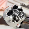 DAICY factory cheap wholesale mens hiphop silver stainless steel skull ring for custom