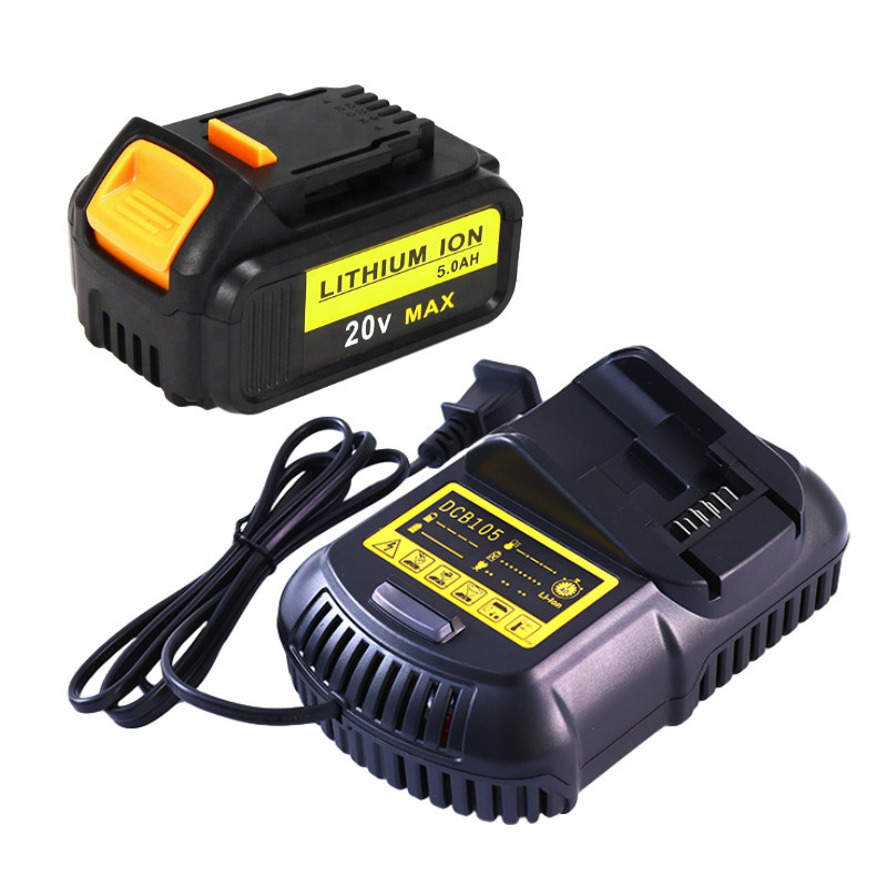 DCB200+DCB105 20-Volt MAX Lithium-Ion Battery Pack 5.0Ah with Charger For Dewalt cordless tools