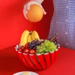 Dia 24.5 Food Grade  Durable Large Plastic Pasta Bowl Circular Fruit Bowls