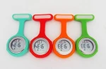 digital LCD display nurse watch silicone material, breast watch for nurse