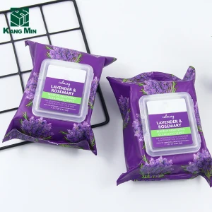 Disposable lavender flavour soft make up wet wipes cotton face towel
