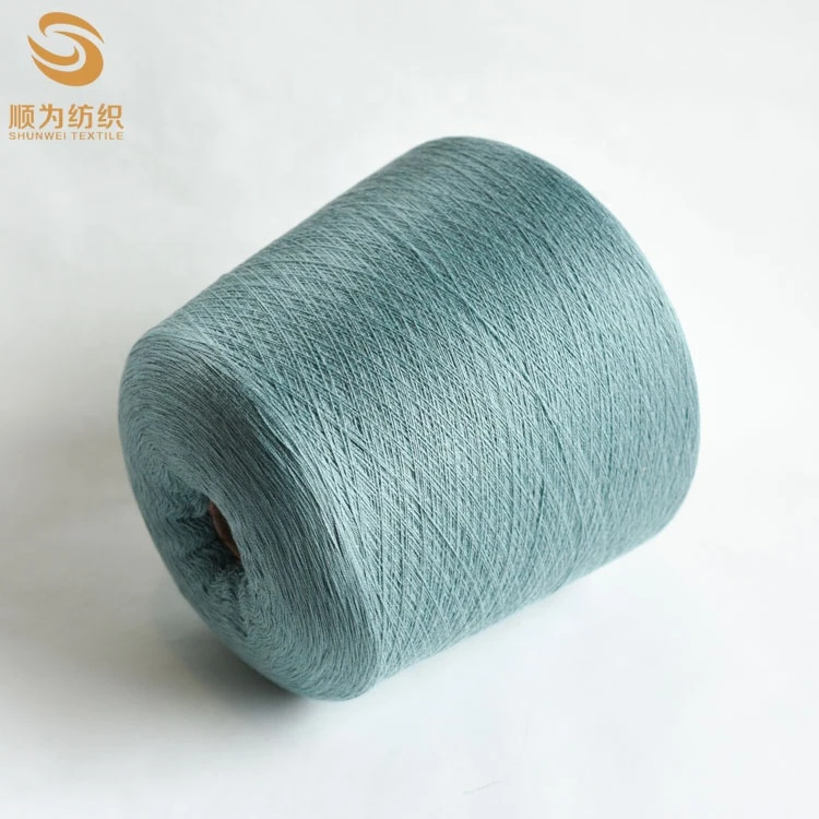 Dope dyed recycled polyester yarn 2/42NM 70% recycled polyester 30% viscose blended knit yarn dyed color cone yarn