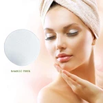 Double Layer Premium Rounds White Terry Bamboo Face Reusable Makeup Cleaning Bamboo Makeup Remover Pads