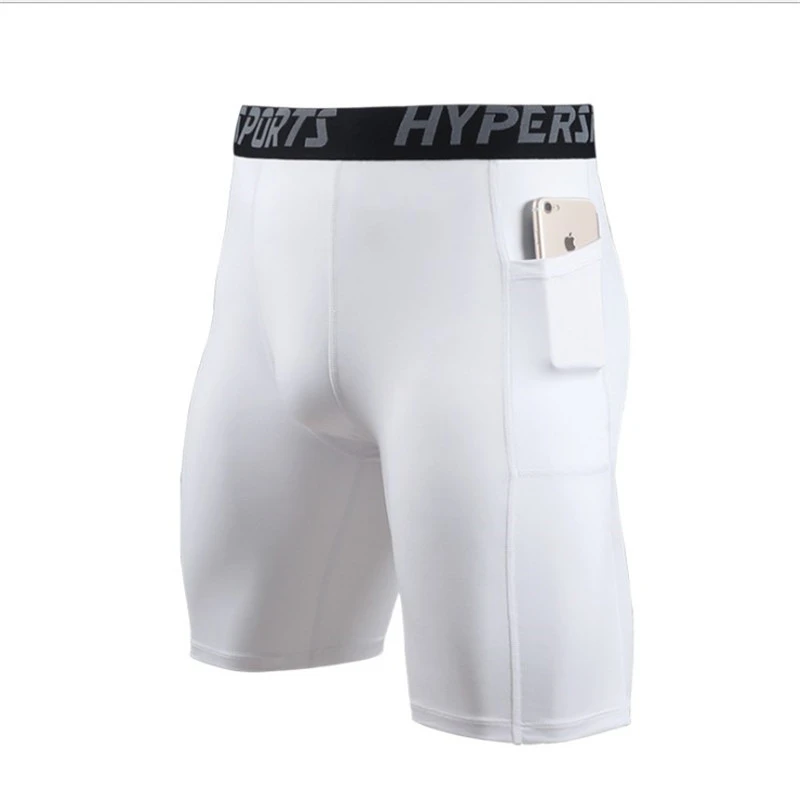 Drop Shipping  Compression Shorts Men Cycling Running Boxer Tight Sports  Shorts With Pocket