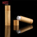 Eco- Friendly 4.5g Cosmetic Lipstick Tube Lip Balm Container Bamboo Lip Balm Tube
