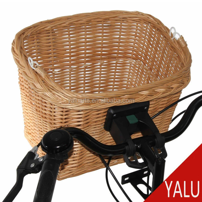 Eco-friendly handmade Wicker woven bicycle accessories front bicycle basket CZ-2013012-Q