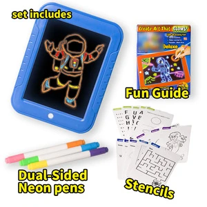 Educational Toy 3D Magic Erasable Drawing Pad LED Writing Board  Plastic Creative Magic Board for Kids