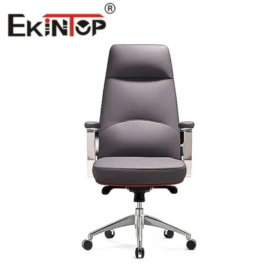 Ekintop Furniture Large Leather Ergonomic Office Seating Chair with Wheels