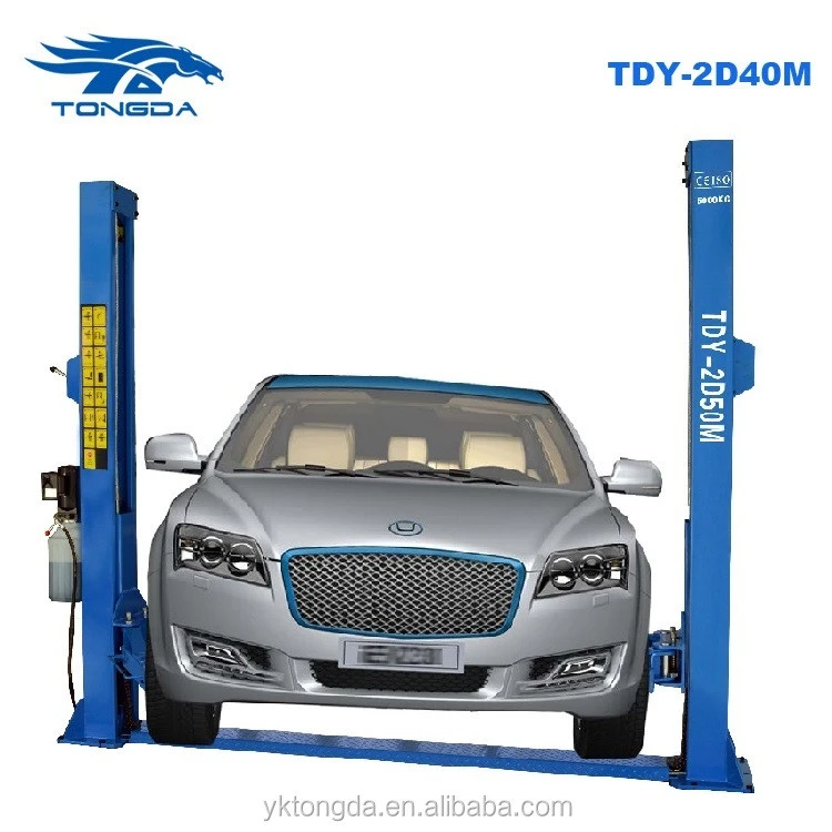 Electric car hoist TDY-2D40M Manual release lock double side lock system 3 arm part 2 post low ceiling car lift