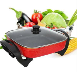 Electric Iron Fry Pan Tempered Glass Immersible Stainless Steel Non-Stick Multipurpose Skillet Price