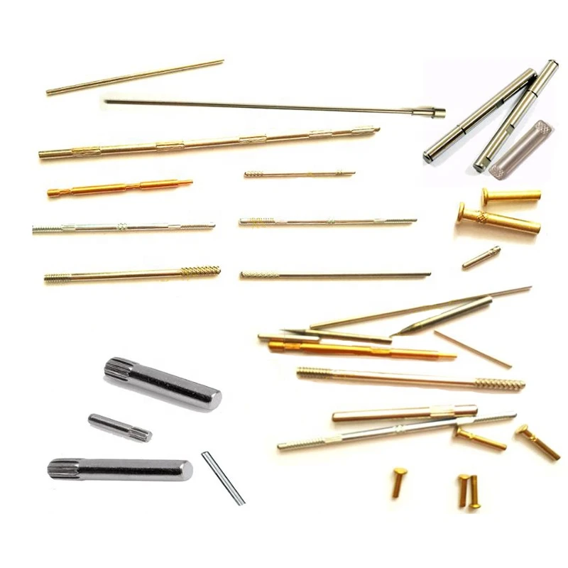 Electronic stainless steel shafts needle brass axle pin sleeves machined authomatic swiss lathe custom cnc lathe machine parts