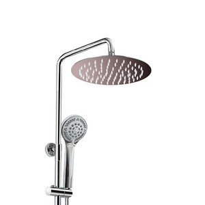 Elegant Wall Mounted Bathroom Thermostatic Shower Faucet Set + Rainfall Head + Hand Shower