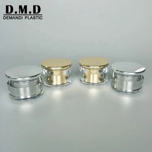 Empty round acrylic cream jar 15g 20g 30g 50g silver cosmetic jar