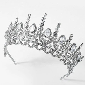 Europe and Retro Style Princess AAA Zircons Rhinestone Wedding Tiara Girls Big Royal Crown