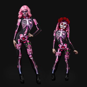 European and American Party Scary Skull Parent-child Halloween Costume Halloween Costume Kids Adults Jumpsuit