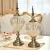 Import European Style Home Decoration Metal Stand Glass Flower Vase with Lid For Home Decor from China