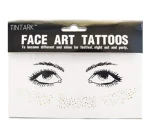 Face Tattoo Sticker Metallic Shiny Temporary Water Transfer Tattoo Face Sticker
