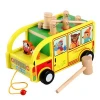 factory direct sale wooden push pull vehicle toys children educational knock on car drag  pull truck