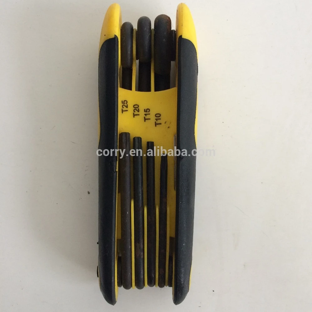 factory directly evaporated black folding type 8PC allen wrench hex key hand tool set