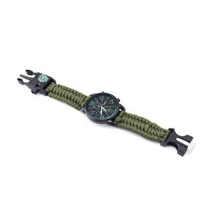 Factory Sale Cheap Survival Products Wrist Watch Parts, Camping Hiking 3Mm Paracord Survival Watch