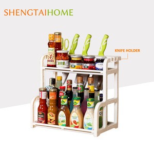 Factory Supplier Latest Double Layer Big Capacity Plastic Kitchen Storage Rack