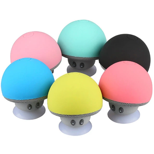 Factory Supply  Silicone Suction Cup Mini Wireless Blue tooth Portable Mushroom Speaker