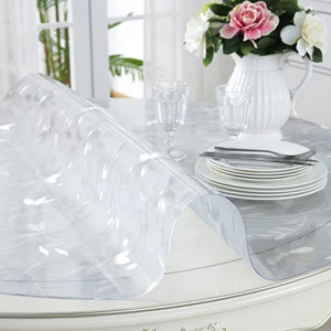 Factory Wholesale Table Cover Clear Soft Pvc Thick Clear Plastic Tablecloth
