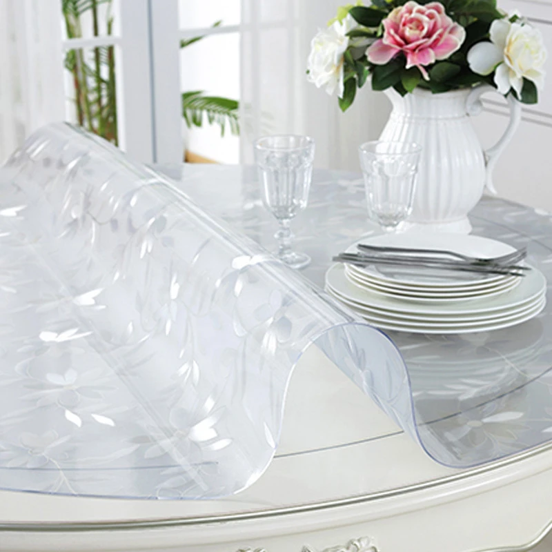 Factory Wholesale Table Cover Clear Soft Pvc Thick Clear Plastic Tablecloth