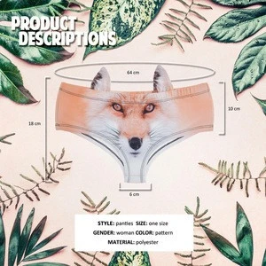 Fashion 3D Animal Fox Print Women%27s+Panties Women Underwear Sexy Panty Low Waist Women Sexy Tight Underwear