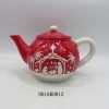 Fashion ceramic Christmas teapots color changing personalized colorful teapot  Dolomite  christmas teapot