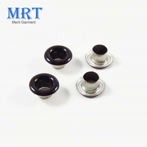 Fashion Colorful 5mm-25mm Metal copper painting black color eyelet covered for clothing/shoes