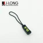 Fashion Colors Durable Plastic Embossed Logo Two Colors Zipper Pulls Zip Pullers Slider