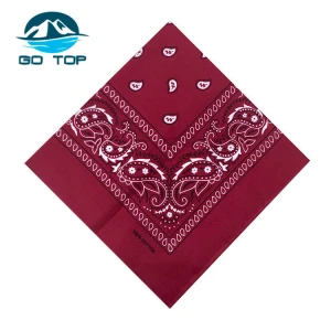 Fashion design Custom Made Printing Knitted Cotton Square Bandana Handkerchief