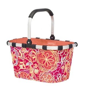 Fashion Design Shopping Baskets Supermarket 600D Polyester Folding Trolley Cart Shopping Baskets Bag