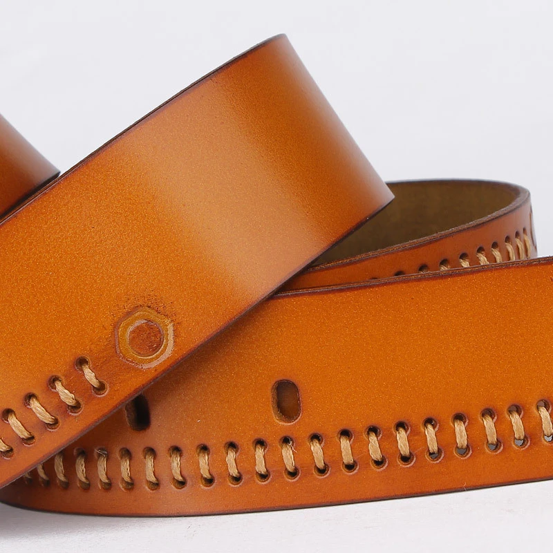 Fashion Korean version genuine  leather men&#x27;s belt cowboy leather pin belt