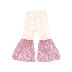 Fashion Little Girls Long Pants Cotton print Baby Flare Leggings girls Trousers Bell Bottom