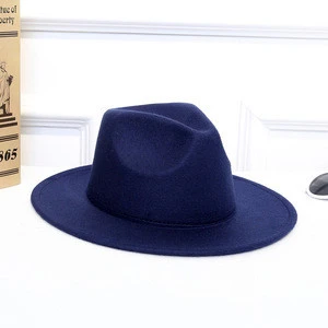 fashion men women&#39;s fedora hat for autumn winter, 2020 new design woolen wide brim jazz felt hats