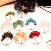 Fashion natural stone color tree of life crystal gravel pendant necklace