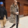 Fashion OEM winter outerwear plus size women long leopard print faux fur jacket coat