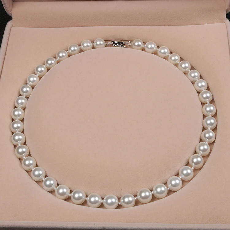 fashion trendy 10mm pearl beads chocker natural pearl necklace jewelry