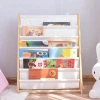 Fashion White Wooden kids 7 Tier Canvas book display rack