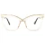 Import Fashionable Ladies Cat Eye Champagne Eyeglasses Crystal Tortoise Butterfly Optical Glasses Frame from China