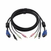 Fast Delivery  6Ft USB VGA KVM Switch To Audio Video Cable Color Black.