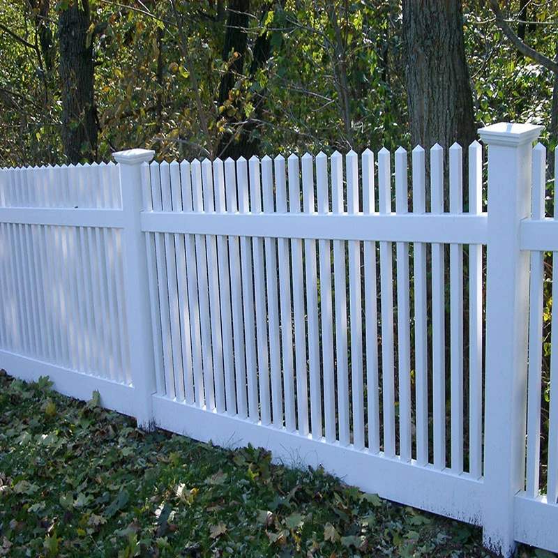 Fentech Cheap Outdoor picket top Plastic PVC Vinyl picket fence panels