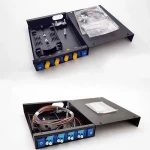 Fiber optic patch panel 4-port desktop optical fiber fusion splice box hanging on the wall